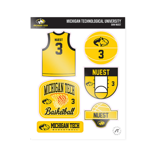 Michigan Tech - NCAA Women's Basketball : Dani Nuest - Sticker Sheet-0