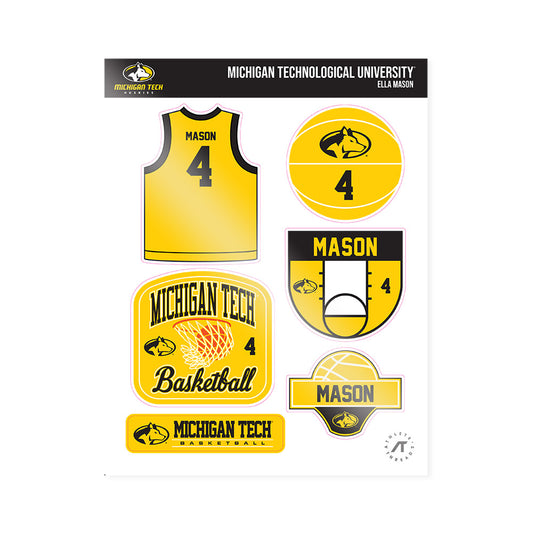 Michigan Tech - NCAA Women's Basketball : Ella Mason - Sticker Sheet-0