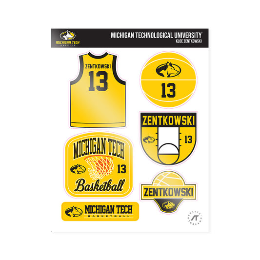Michigan Tech - NCAA Women's Basketball : Kloe Zentkowski - Sticker Sheet-0