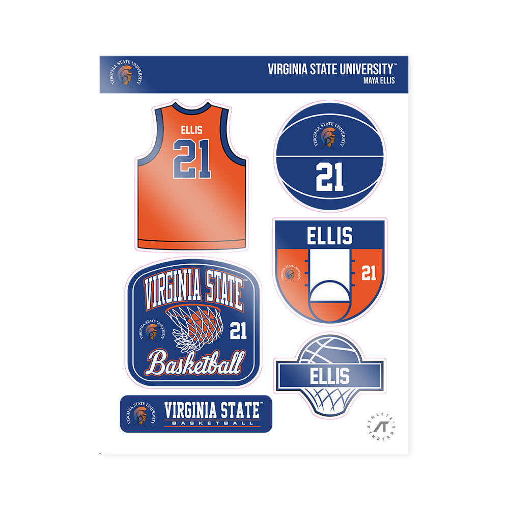 Virginia State - NCAA Women's Basketball : Maya Ellis - Sticker Sheet-0