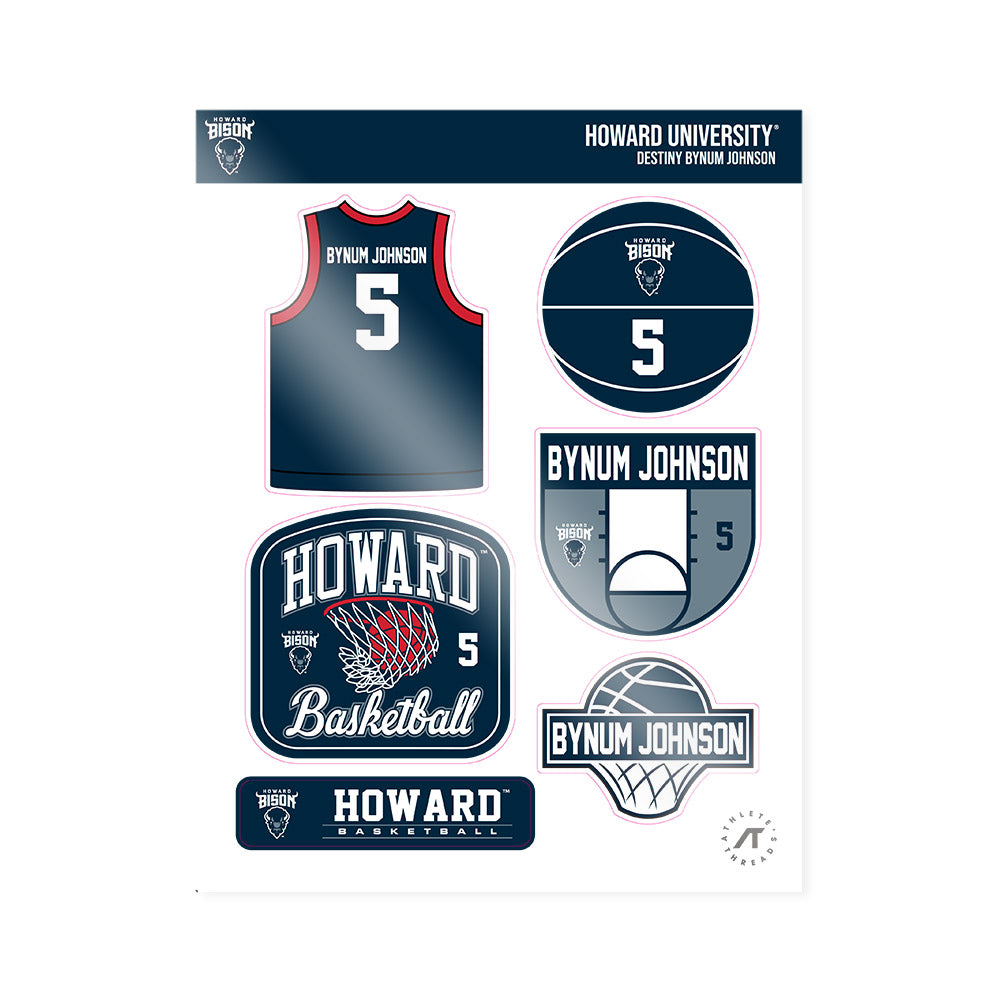 Howard - NCAA Women's Basketball : Destiny Bynum johnson - Sticker Sheet-0