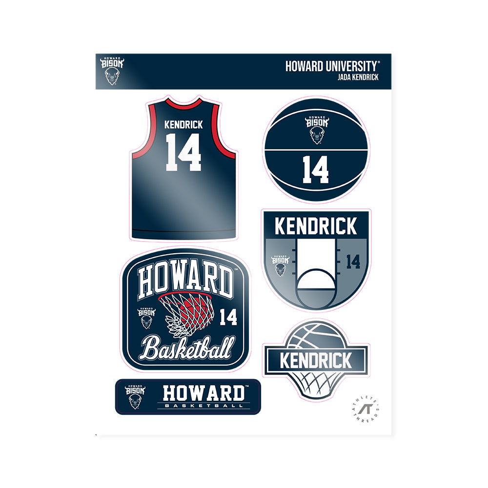 Howard - NCAA Women's Basketball : Jada Kendrick - Sticker Sheet-0