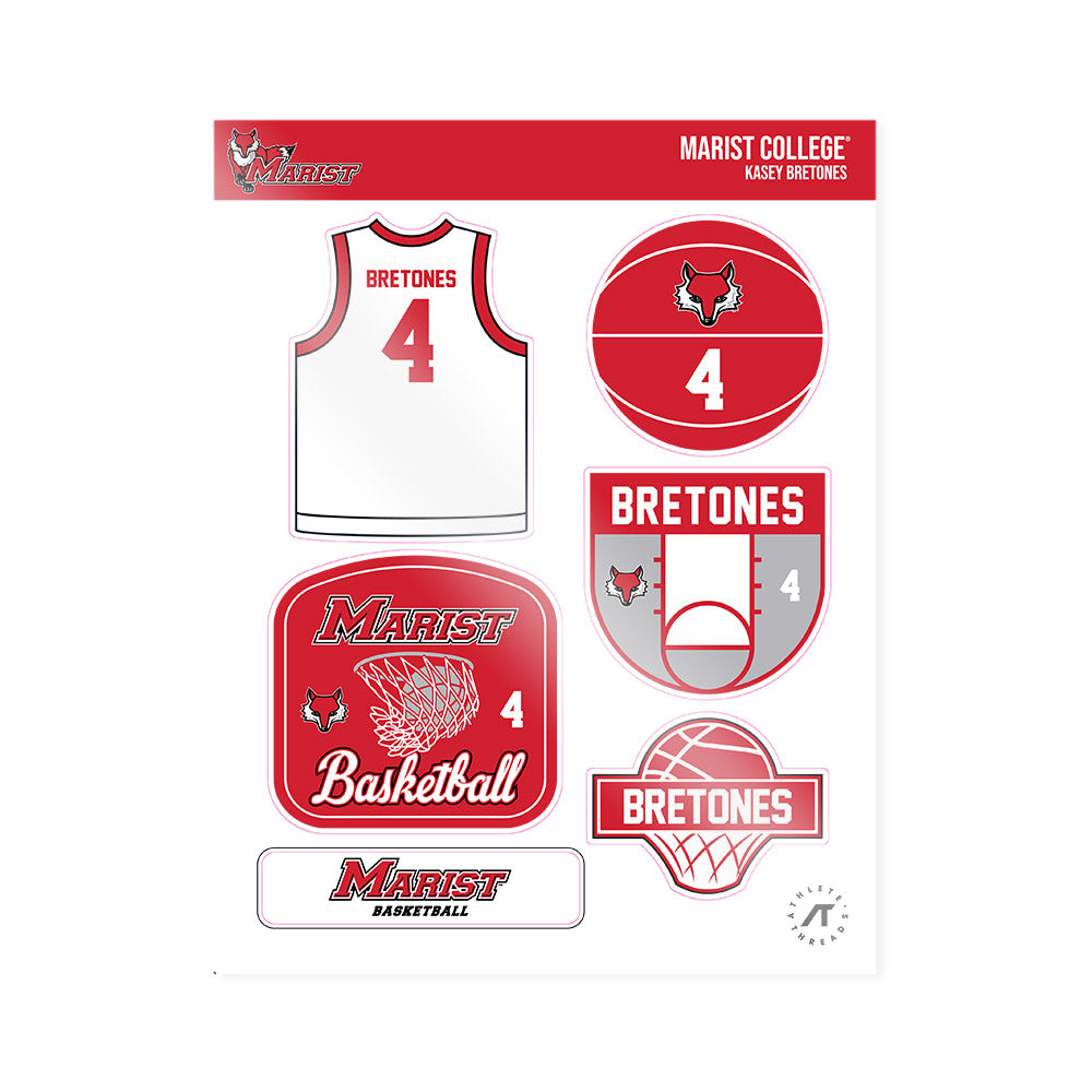Marist - NCAA Women's Basketball : Kasey Bretones - Sticker Sheet-0