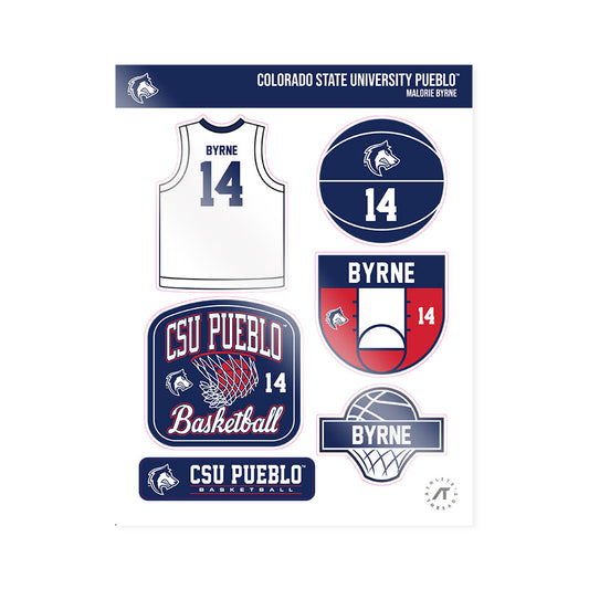 CSU Pueblo - NCAA Women's Basketball : Malorie Byrne - Sticker Sheet-0
