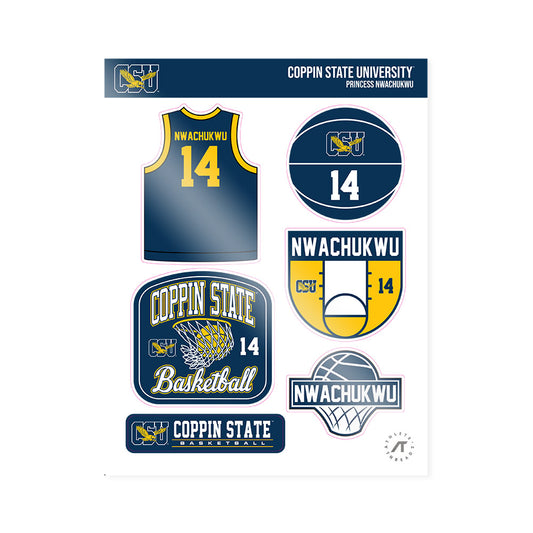 Coppin State - NCAA Women's Basketball : Princess Nwachukwu - Sticker Sheet-0