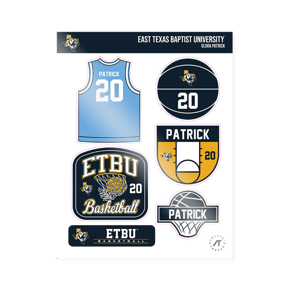 ETBU - NCAA Women's Basketball : Olivia Patrick - Sticker Sheet-0