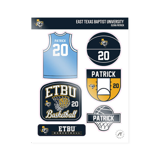 ETBU - NCAA Women's Basketball : Olivia Patrick - Sticker Sheet-0