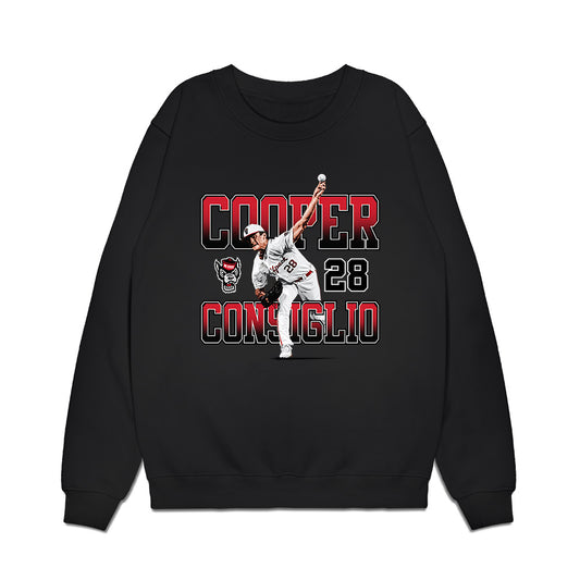NC State - NCAA Baseball : Cooper Consiglio - Collage Premium Crewneck Sweatshirt-0