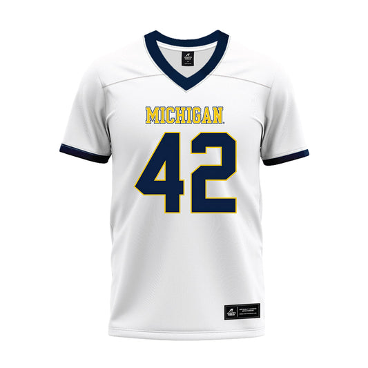 Michigan - NCAA Football : Jeffrey Chukwu - White Premium Football Jersey-0