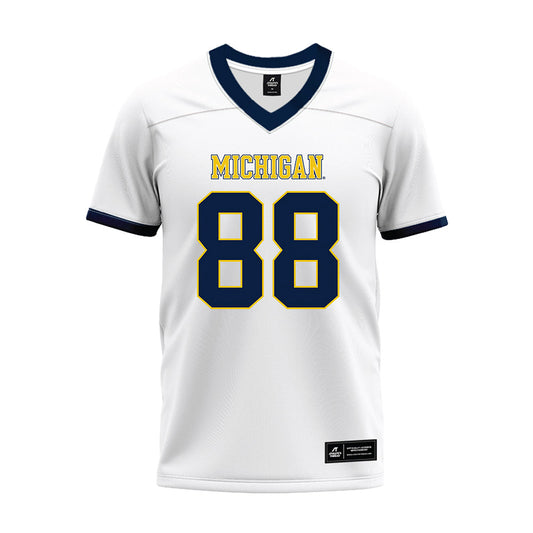 Michigan - NCAA Football : Deakon Tonielli - White Premium Football Jersey-0