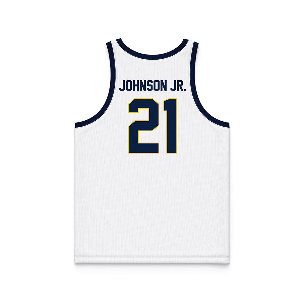 Michigan - NCAA Men's Basketball : Morez Johnson Jr. - White Basketball Jersey-1