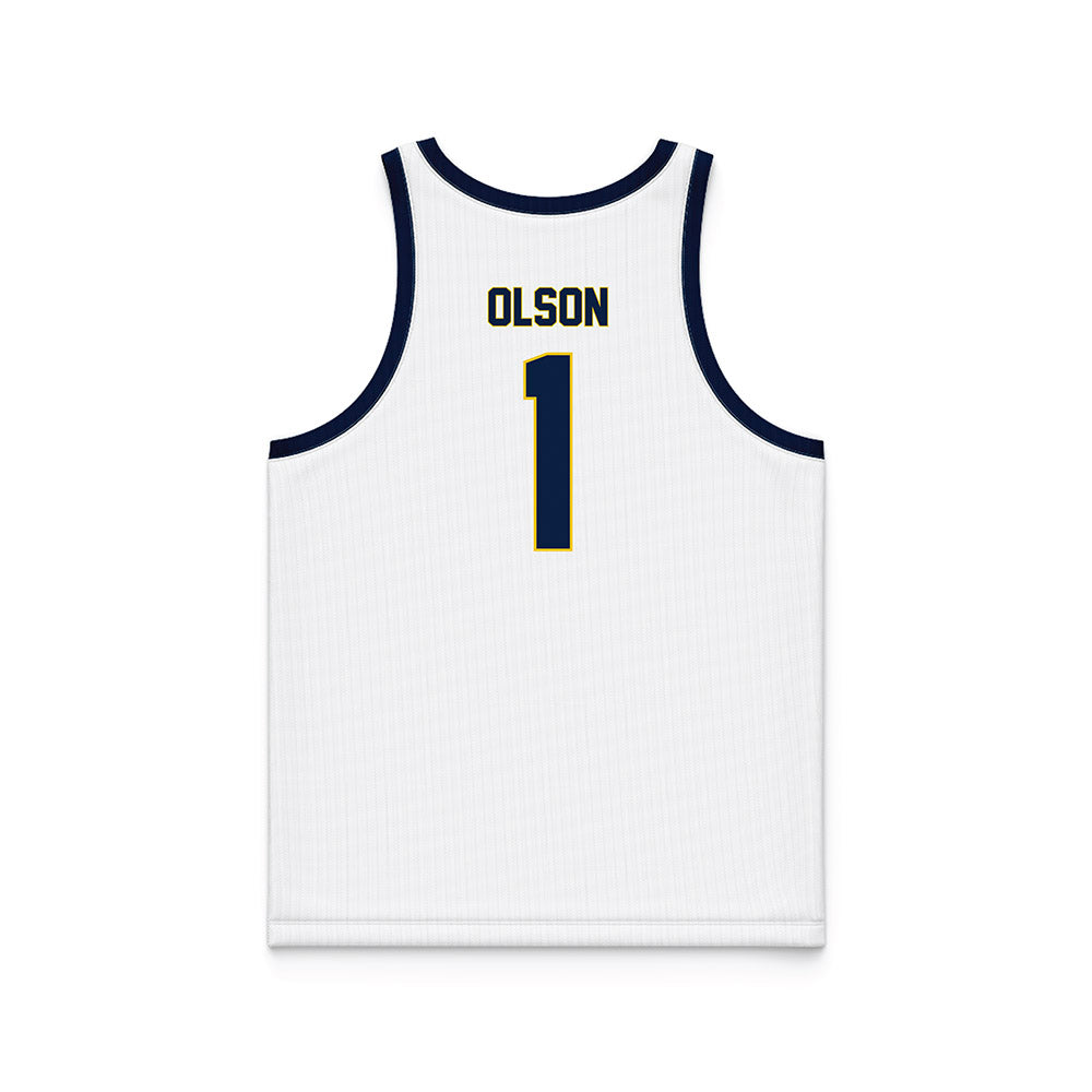 Michigan - NCAA Women's Basketball : Olivia Olson - White Basketball Jersey-1