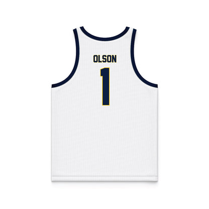 Michigan - NCAA Women's Basketball : Olivia Olson - White Basketball Jersey-1
