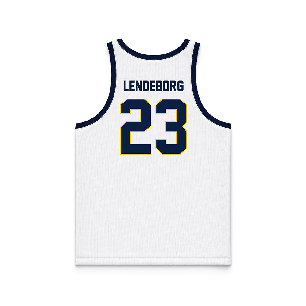 Michigan - NCAA Men's Basketball : Yaxel Lendeborg - White Basketball Jersey-1