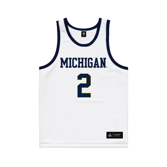 Michigan - NCAA Men's Basketball : Lorenzo Cason - White Basketball Jersey-0