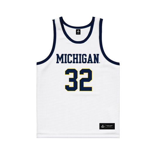 Michigan - NCAA Men's Basketball : Malick Kordel - White Basketball Jersey-0