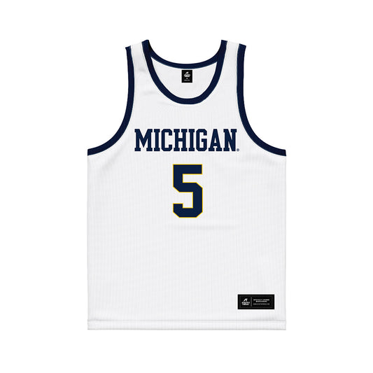 Michigan - NCAA Women's Basketball : Brooke Daniels - White Basketball Jersey-0