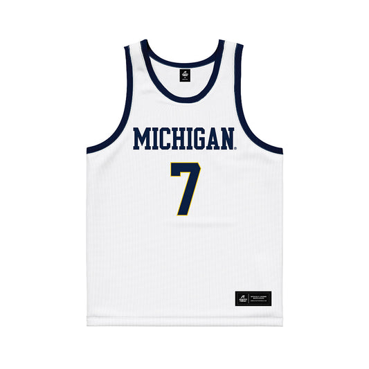 Michigan - NCAA Women's Basketball : Jessica Fields - White Basketball Jersey-0