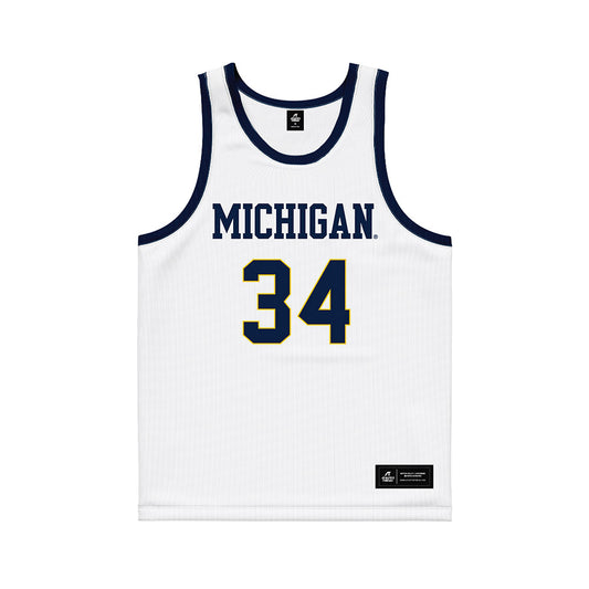 Michigan - NCAA Women's Basketball : Aaiyanna Dunbar - White Basketball Jersey-0