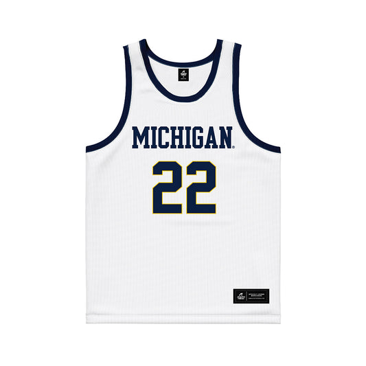 Michigan - NCAA Women's Basketball : Kendall Dudley - White Basketball Jersey-0