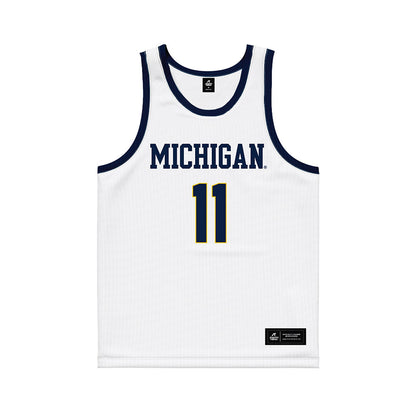 Michigan - NCAA Men's Basketball : Roddy Gayle Jr - White Basketball Jersey-0
