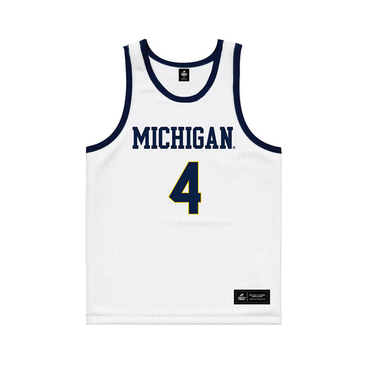 Michigan - NCAA Men's Basketball : Nimari Burnett - White Basketball Jersey-0
