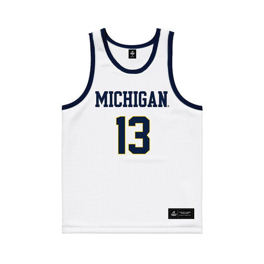 Michigan - NCAA Men's Basketball : Harrison Hochberg - White Basketball Jersey-0
