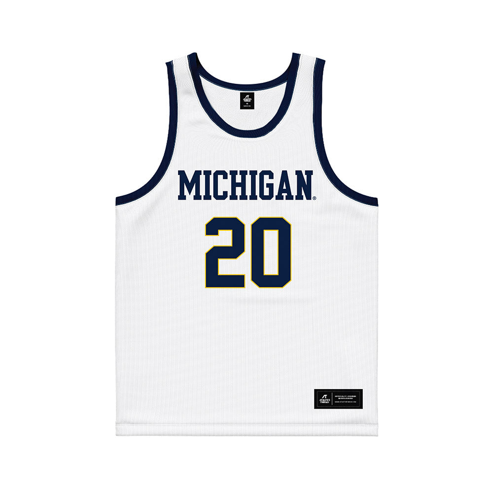 Michigan - NCAA Women's Basketball : Alyssa Crockett - White Basketball Jersey-0