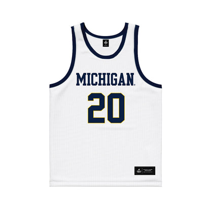 Michigan - NCAA Women's Basketball : Alyssa Crockett - White Basketball Jersey-0