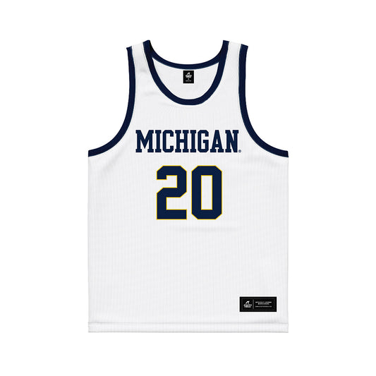 Michigan - NCAA Women's Basketball : Alyssa Crockett - White Basketball Jersey-0