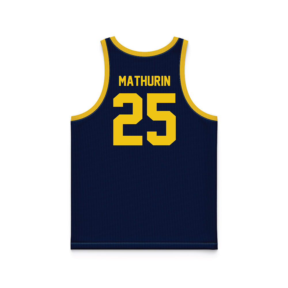 Michigan - NCAA Women's Basketball : McKenzie Mathurin - Blue Basketball Jersey-1
