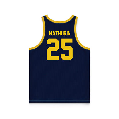 Michigan - NCAA Women's Basketball : McKenzie Mathurin - Blue Basketball Jersey-1