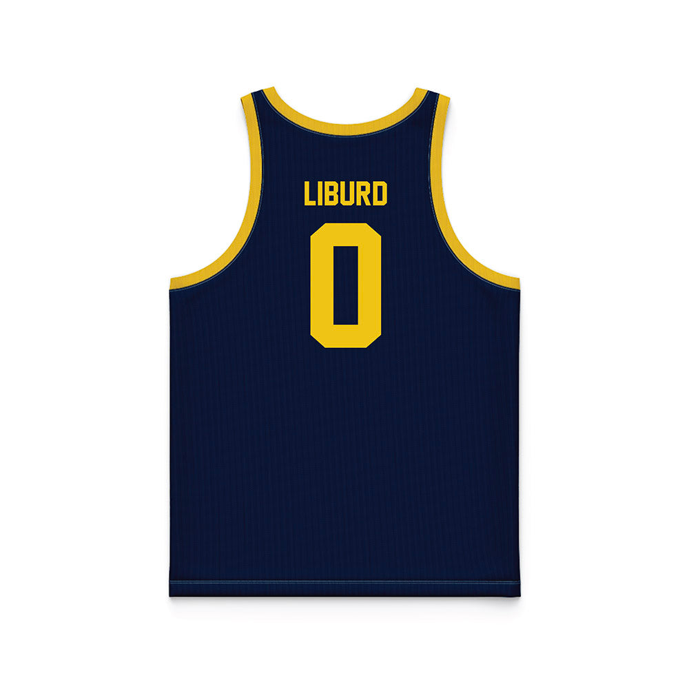 Michigan - NCAA Men's Basketball : Ricky Liburd - Blue Basketball Jersey-1