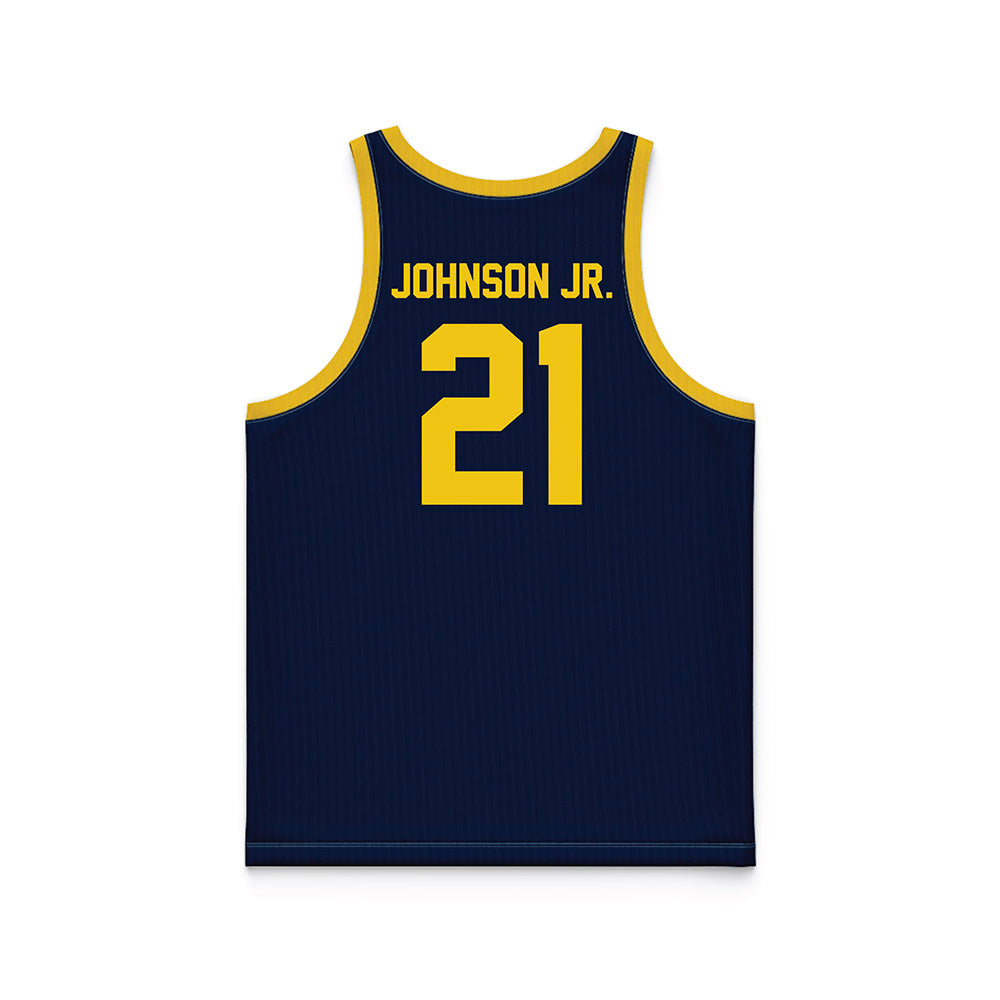 Michigan - NCAA Men's Basketball : Morez Johnson Jr. - Blue Basketball Jersey-1