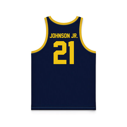 Michigan - NCAA Men's Basketball : Morez Johnson Jr. - Blue Basketball Jersey-1