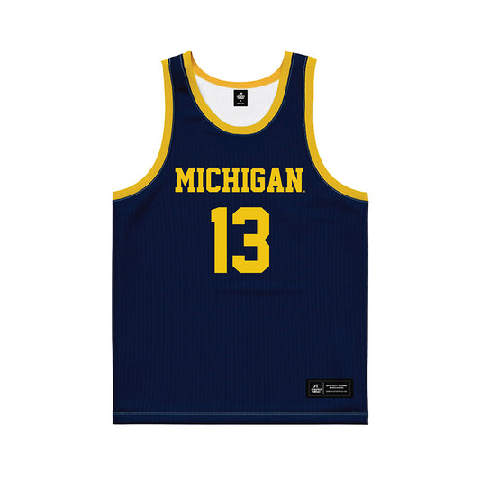Michigan - NCAA Men's Basketball : Harrison Hochberg - Blue Basketball Jersey-0