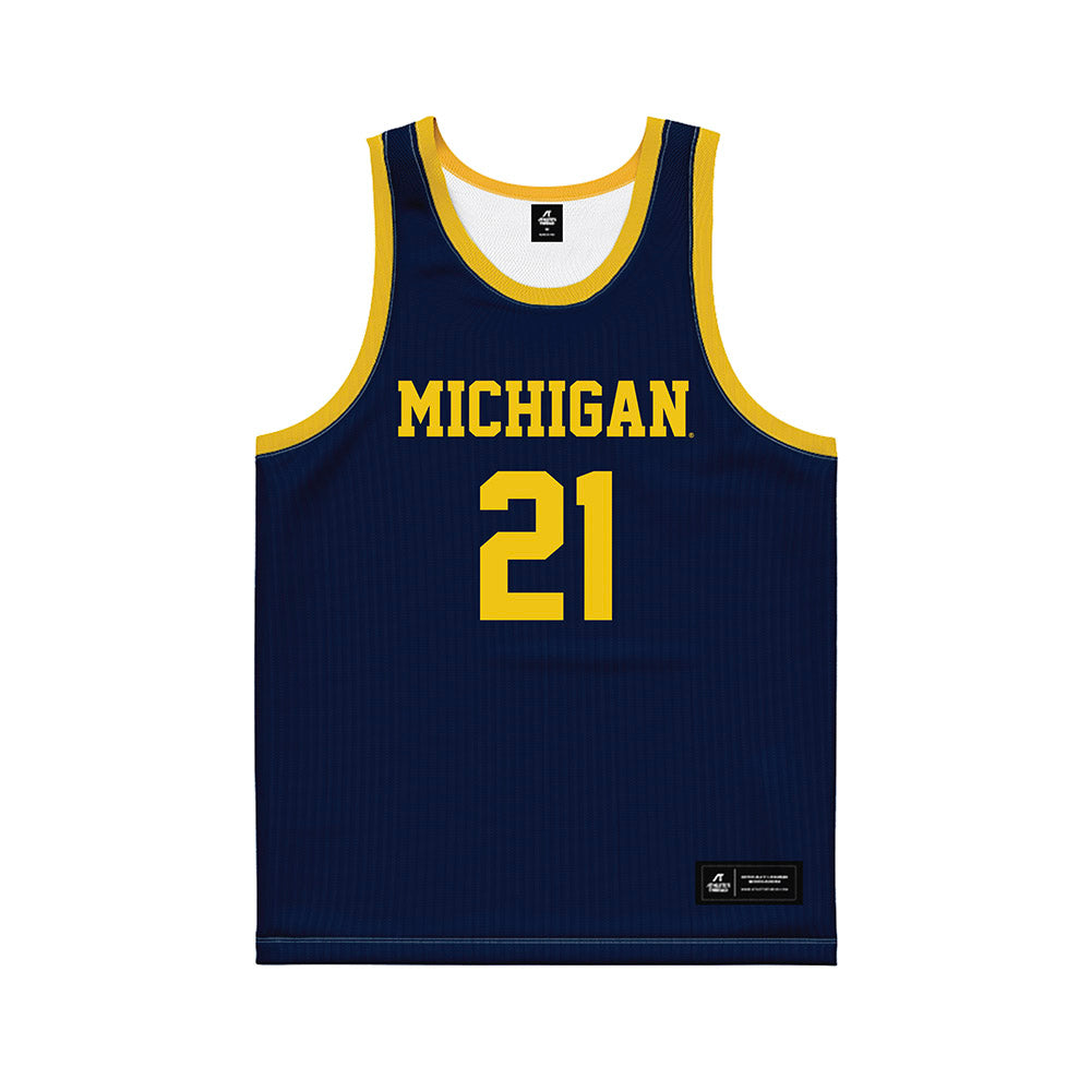 Michigan - NCAA Women's Basketball : Ally VanTimmeren - Blue Basketball Jersey-0