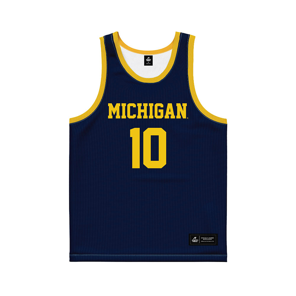 Michigan - NCAA Men's Basketball : Winters Grady - Blue Basketball Jersey-0