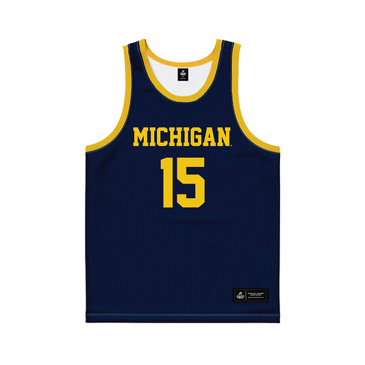 Michigan - NCAA Men's Basketball : Aday Mara - Blue Basketball Jersey-0