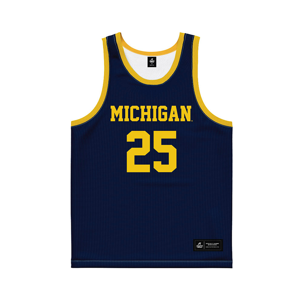Michigan - NCAA Women's Basketball : McKenzie Mathurin - Blue Basketball Jersey-0