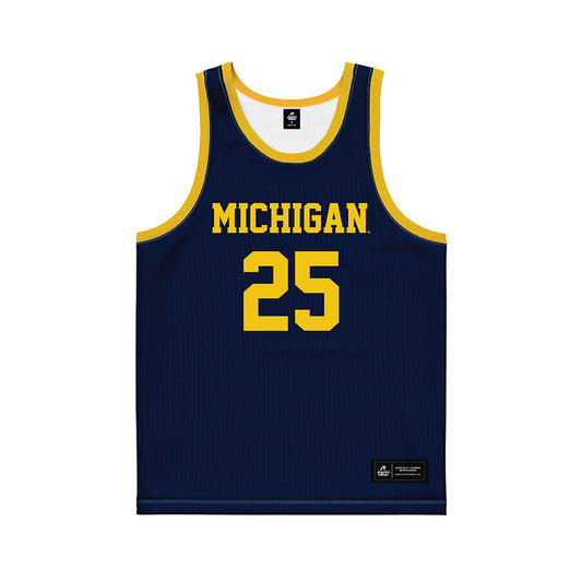 Michigan - NCAA Women's Basketball : McKenzie Mathurin - Blue Basketball Jersey-0