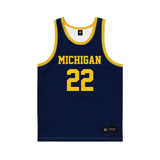 Michigan - NCAA Women's Basketball : Kendall Dudley - Blue Basketball Jersey-0