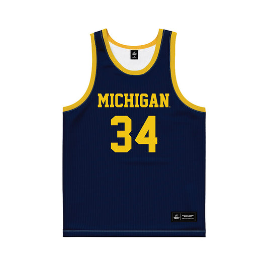 Michigan - NCAA Women's Basketball : Aaiyanna Dunbar - Blue Basketball Jersey-0