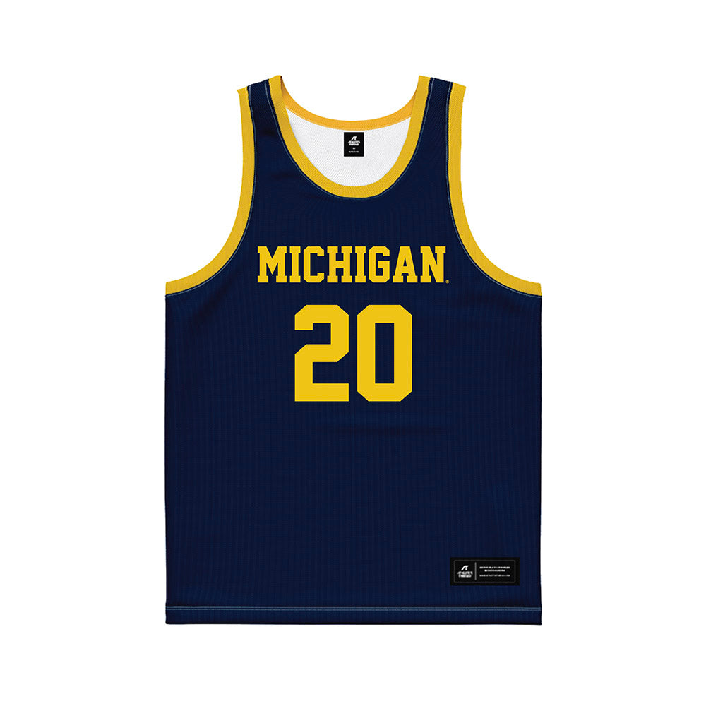 Michigan - NCAA Women's Basketball : Alyssa Crockett - Blue Basketball Jersey-0