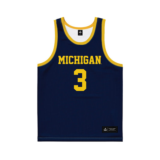 Michigan - NCAA Women's Basketball : Mila Holloway - Blue Basketball Jersey-0