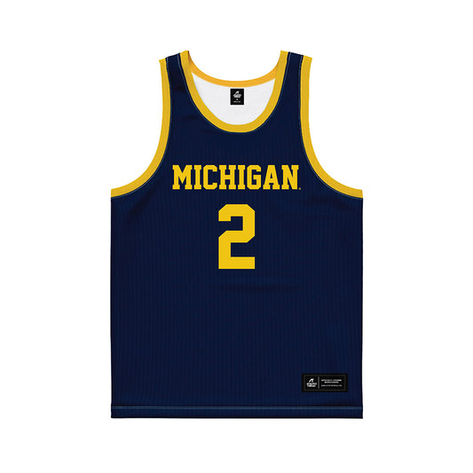 Michigan - NCAA Women's Basketball : Macy Brown - Blue Basketball Jersey-0