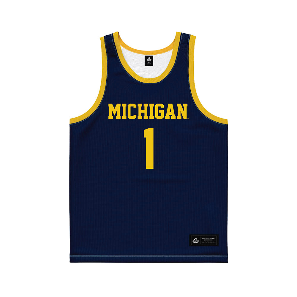 Michigan - NCAA Women's Basketball : Olivia Olson - Blue Basketball Jersey-0