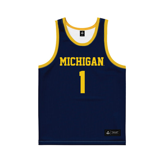 Michigan - NCAA Men's Basketball : Trey McKenney - Blue Basketball Jersey-0