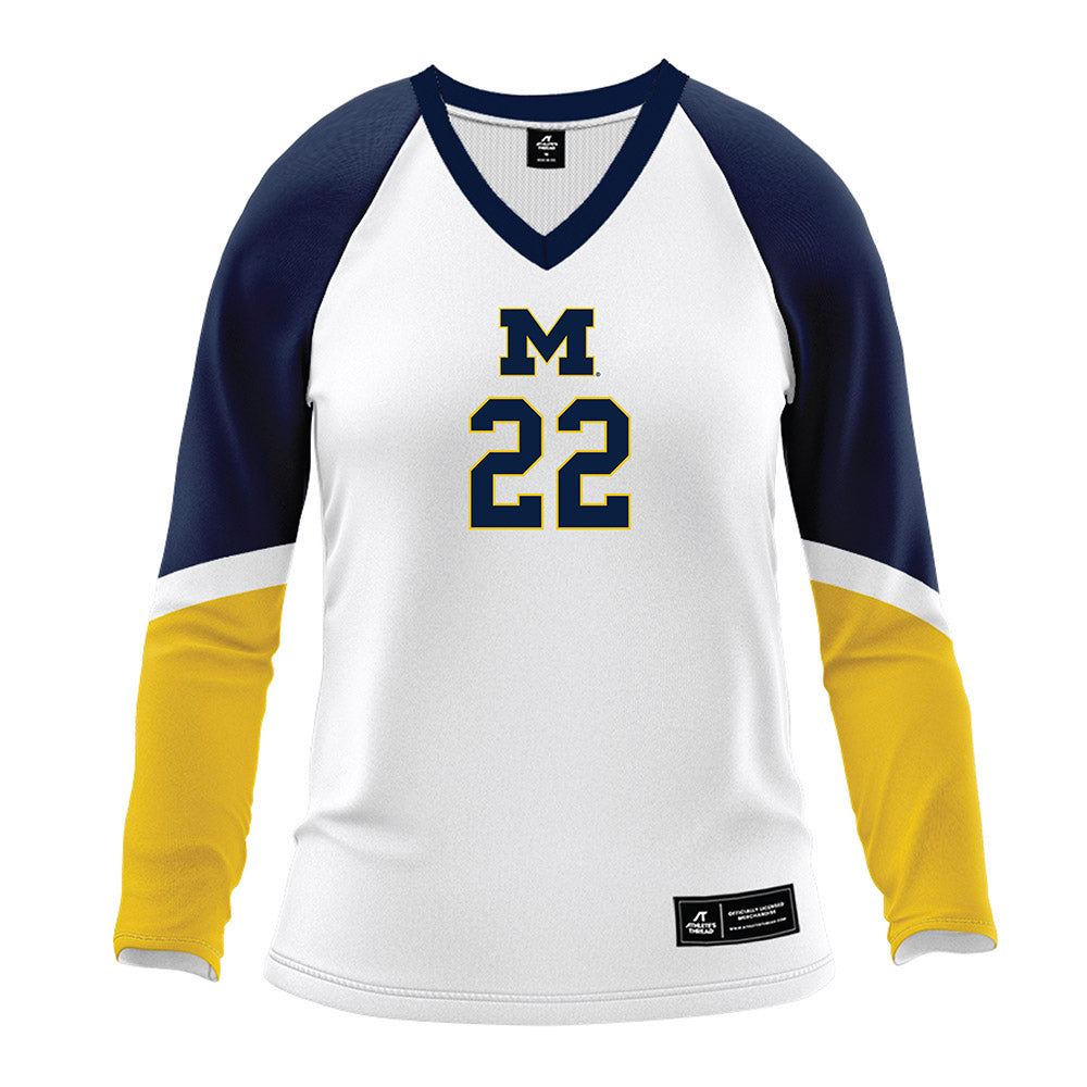 Michigan - NCAA Women's Volleyball : Sydney Schnichels - White Volleyball Jersey-0