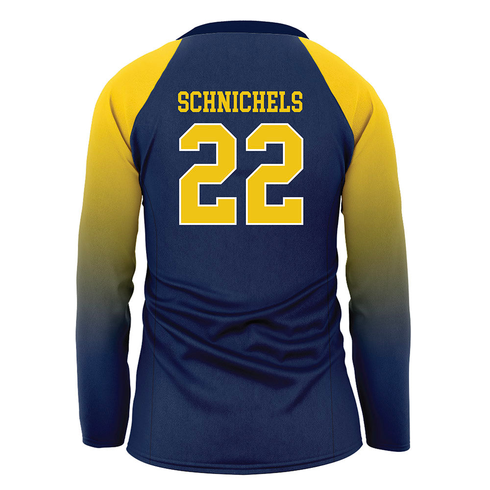 Michigan - NCAA Women's Volleyball : Sydney Schnichels - Blue Volleyball Jersey-1